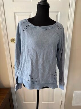 Mustard Seed Light Blue Scoop-Neck Top